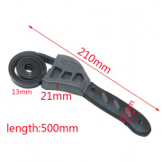 500mm Evrensel Anahtarı Siyah kauçuk kayış ayarlanabilir anahtar Anahtarı Açacağı Aracı için Araba Tamir El Aracı 21 cm