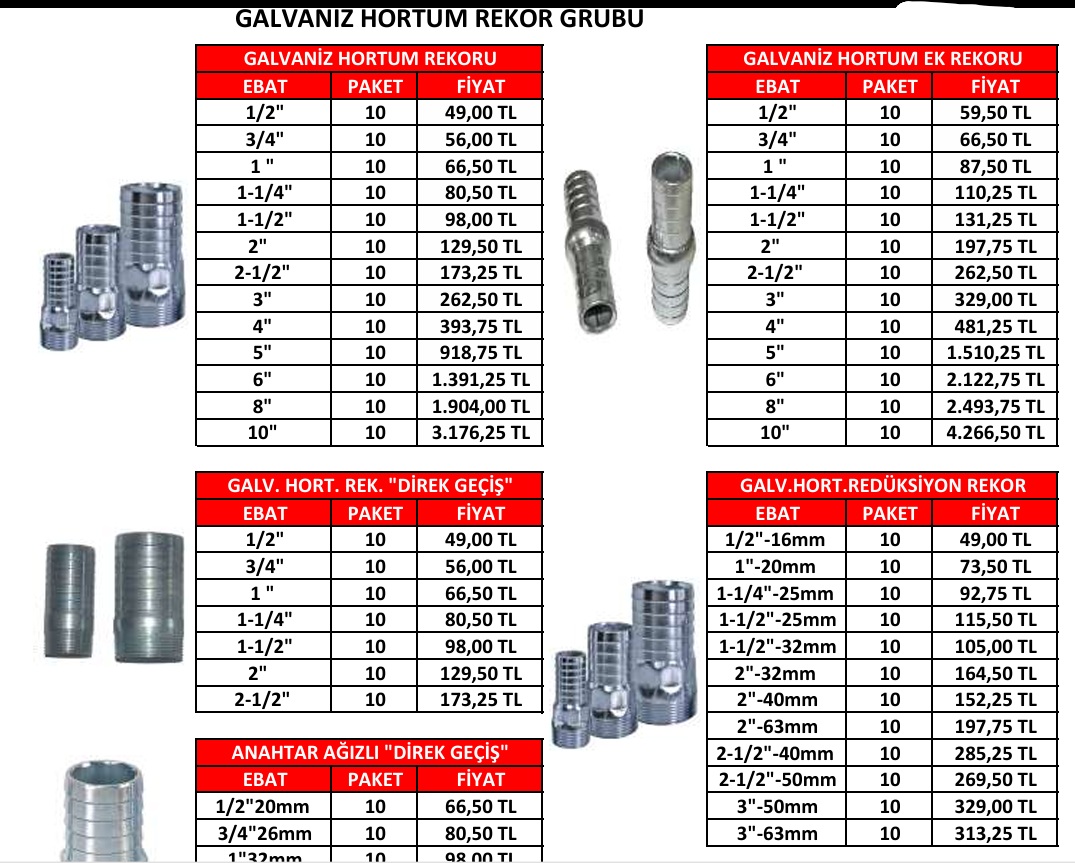 HORTUM BAĞLANTI PARÇALARI METAL