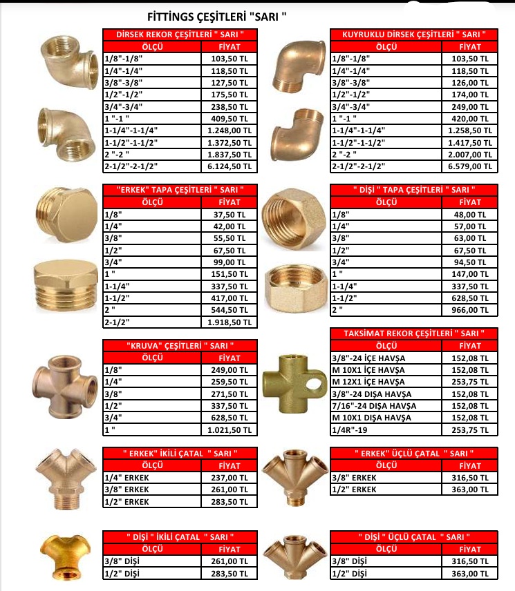 SARI BAĞLANTI PARÇALARI
